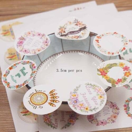 DIY Stickers Doodling Random 200pcs wedding sticker gift-boxes brithday party Thank you /HAND MADE sample style white sticker