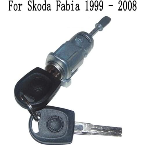 For Skoda Fabia 1999 - 2008 Car Door Lock And Key Barrel Complete Set 2/3 - 4/5 Doors Front Left 1U0837167