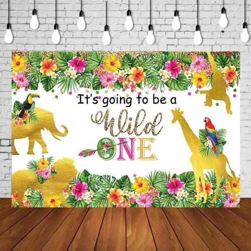 Its Going To Be A Wild One Birthday Party Backdrops Baby Shower Banner Studio Photo Background Golden Celebrating Decoration