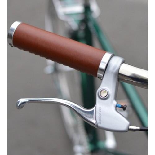 G125 Bike Grips handlebar cover 100% leather hand-sewn lockable top leather retro bicycle handlebar cover
