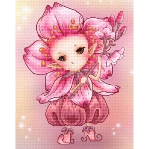 GG RS cotton self-matching cross stitch Cross stitch RS cotton comes with no prints LL Elf Series Cherry Blossom Elf