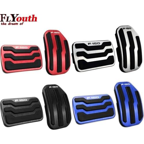 Aluminum Alloy Pedals Cover for Ford F150 F-150 2015-2021 Anti-Slip Auto No Drilling Aluminum Brake and Accelerator Pedal Covers