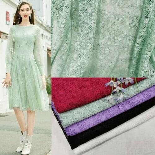 LASUI 2019 NEW 3 meters =1 piece New stretch lace fabric White black light green light purple Skin-friendly DIY Dress C0336