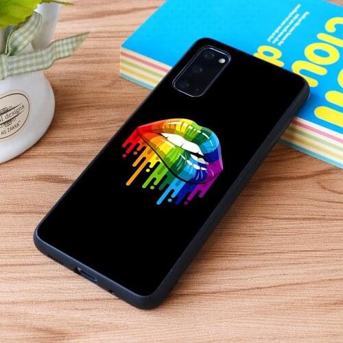 For Samsung Galaxy Lgtb rainbow lips Soft TPU border Samsung Galaxy Case