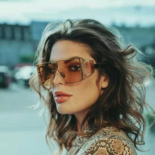 2021 New One-piece Sunglasses European and Beautiful Big Frame Goggles Sunglasses Personality All-match Sunglasses