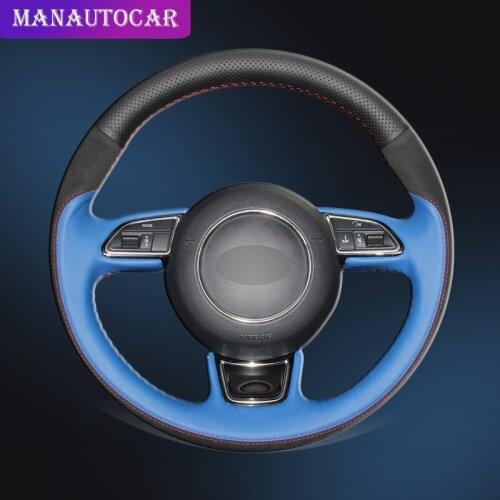 Car Braid On The Steering Wheel Cover for Audi A3 A4 A5 A6 A7 Allroad RS 7 2014-2015 S6 S7 2013-2018 S8 2013 Auto Wheel Covers