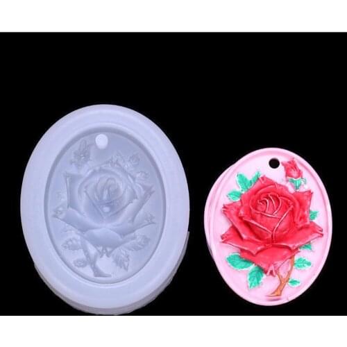 Oval rose chocolate mold fondant silicone molds
