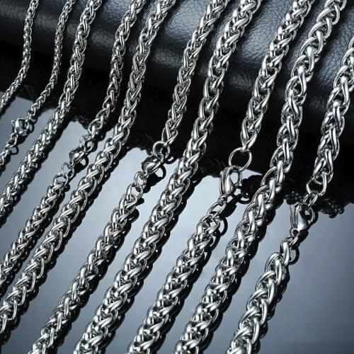 Modyle New Fashion Men Necklace Stainless Steel Punk Vintage Link Chains Necklace Black Gold Silver Color Male Jewelry Wholesale