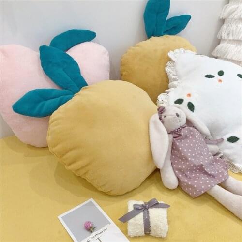 Plush Fruit Pillow Floret Back Cushions Soft Cute Support Pad Travel Pillows Photography Baby Kids Room Nursery Decoration