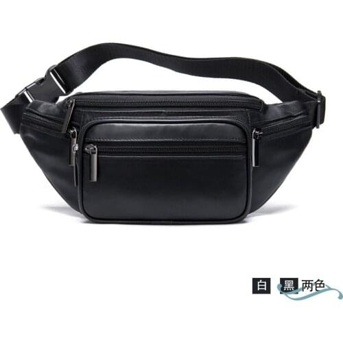 Casual mens and womens sheepskin bags outdoor leisure cross-body crossbody bag chest bag leather mobile phone pockets