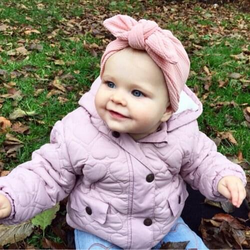 Knot Bow Baby Girl Hat Solid Color Bunny Ear Toddler Cap Children Turban Spring Summer Baby Cap