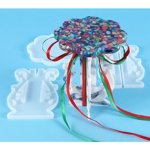 Silicone Molds Succulents Flower Pot Rack Epoxy Casting Mould DIY Planter Container Support for Making Garden Decor B03B