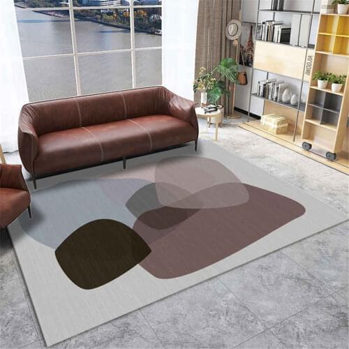 Modern Simple Color Block Large Floor Carpet Living Room Nordic Gray Bedroom Mats Fashion Sofa Rug Side Table Rug Hallway Carpet