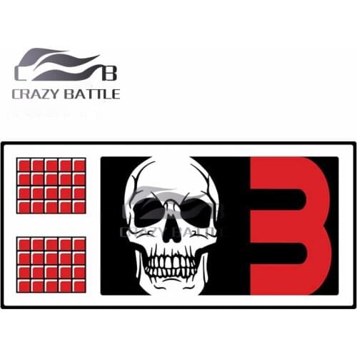 Crazy Battle 13 x 6.4cm Keyboard Skull Car Sticker Waterproof Refrigerator Decal Motorcycle Occlusion Scratch VAN Graphics