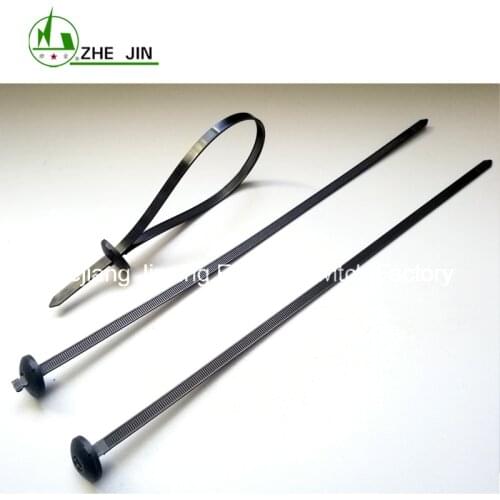 ZHEJIN 20pcs Chassis/Panel Mount tie, 4" Max Bundle Diameter,0.30" Width, 14.8" Length Cable Zip Tie, Black-120lbs