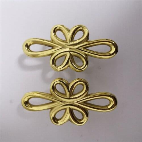 1pc Bow Shaped Handle Solid Brass Gold Drawer Cabinet Door Knob Hollow Diy Single Hole Furniture Pulls Handles
