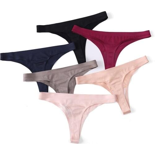 Ladies Seamless Sexy Thong Women Comfortable Underwear Panties Fashion T-back Female Lingerie 3pcs Low Waist New G-String