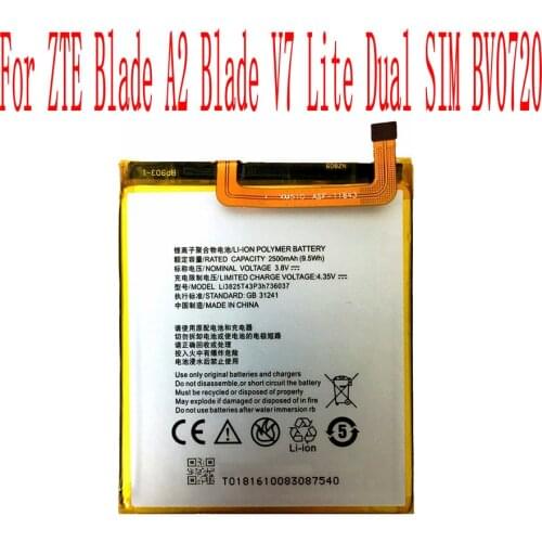 High Quality 2500mAh Li3825T43P3h736037 Battery For ZTE Blade A2 Blade V7 Lite Dual SIM BV0720 Cell Phone