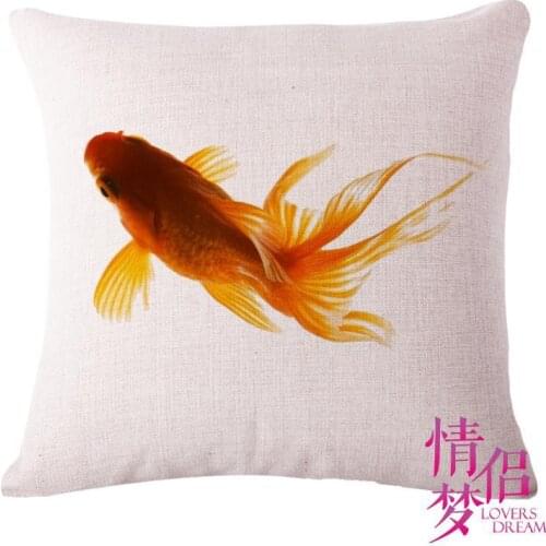 Goldfish pillow case, cartoon pillowcase,creative cute cartoon Goldfish animal throw pillow case pillow cover no core