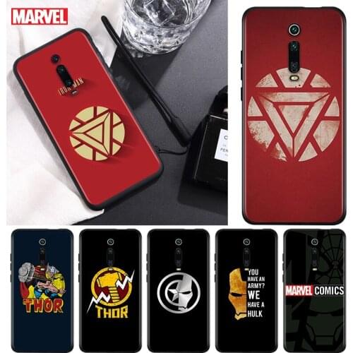 Marvel Avengers Hero Logo For Xiaomi Redmi 9T 9I 9AT 9A 9C 9 8A 8 7A 7 6A 6 5A 5 4X PRO Prime Plus Black Soft Phone Case