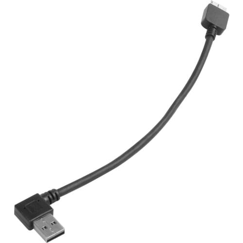 Black Right Angle USB 3.0 Type A Male to Micro B Male Cable Connector Adapter