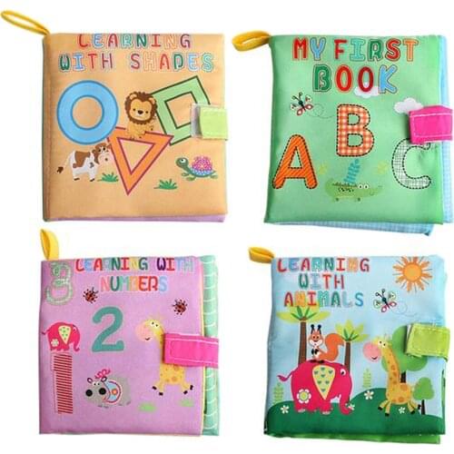 Baby Soft Cloth Book Letter Number Animal Colors Shape Educational Toys Intelligence Development Toy For 0-12 Months