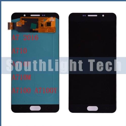 Grade AAA+++ Super Amoled For Samsung Galaxy A7 2016 Duos A7100 A710 A710F LCD Display Touch Screen Digitizer Assembly LCD