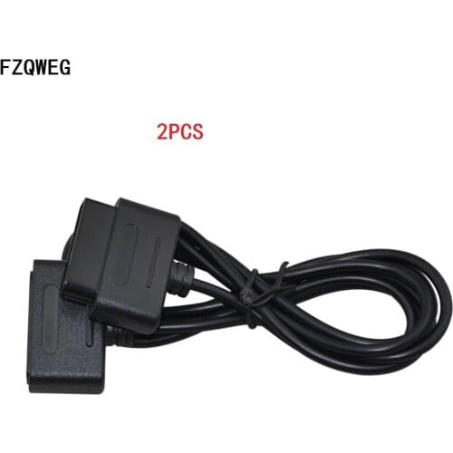 FZQWEG 2 pcs Black Extension Cable Cords for SNES Game Extension Cable for Super Nintendo SNES Controller