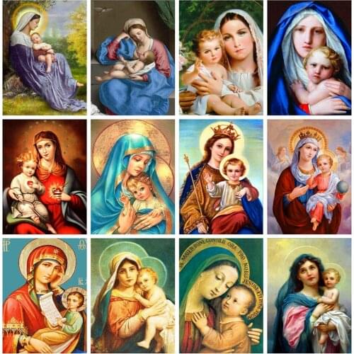 HUACAN 5d Diamond Painting New Arrivals Virgin Mary Diamond Embroidery Sale Religion Kids Rhinestones Mosaic Decortion
