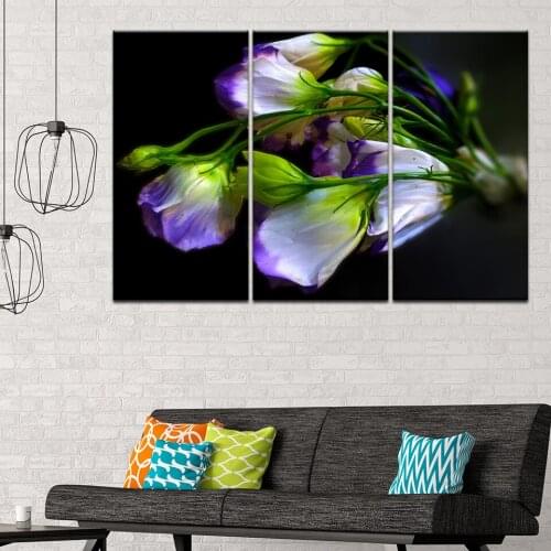 Canvas Painting Purple And White Flower 3 Pieces Wall Art Painting Modular Sport Wallpapers Poster Print living room Home Decor