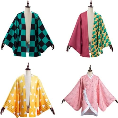 Demon Slayer Kimetsu no Yaiba Cosplay Tomioka Giyuu/Kamado Tanjirou Cosplay Costume Cloak Coat Halloween Carnival Costume