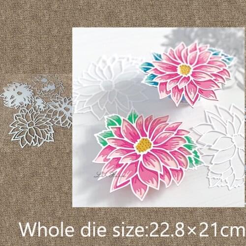XLDesign Craft Metal Cutting Dies stencil mold Lovely Dahlia Layering scrapbook Album Paper Card Craft Embossing die cuts