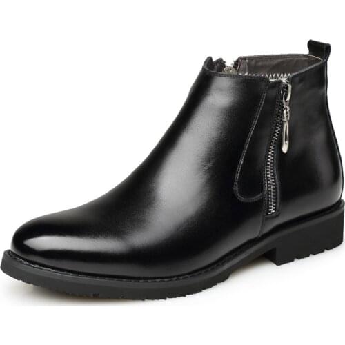 Fashion Mens Chelsea Boots Male Ankle Shoes Luxury Brand Leather Men Boots Dress Shoes Party Wedding Casual Flats 25984