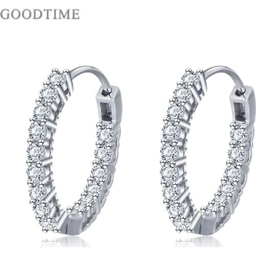 Trendy Earring Pure 925 Sterling Silver Noble Zircon Ear Jewelry Bride Wedding Earring For Women Girl Valentines Day Gift