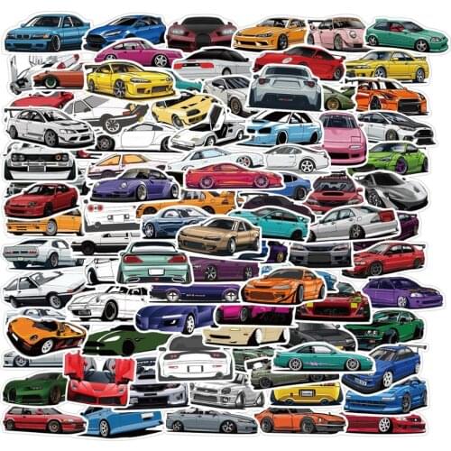 100PCS Retrofit Racing Car Graffiti Stickers Car Motorcycle Travel Luggage Phone Guitar Fridge Laptop Waterproof Cool Stickers