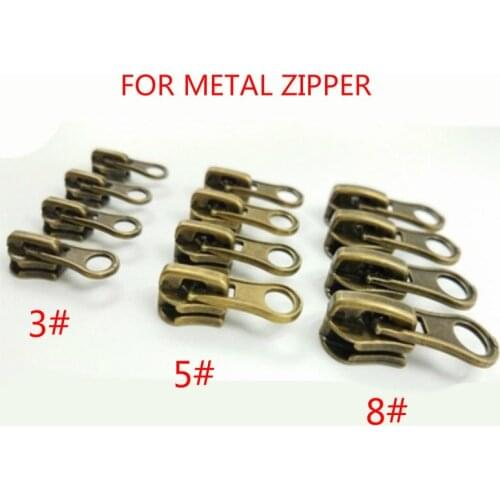 10 PCS/LOT Cheap VINTAGE Metal Zipper Slider Puller PULL Head ZIPPERS REPAIR FIX Repair Tailor Sewing Accessories