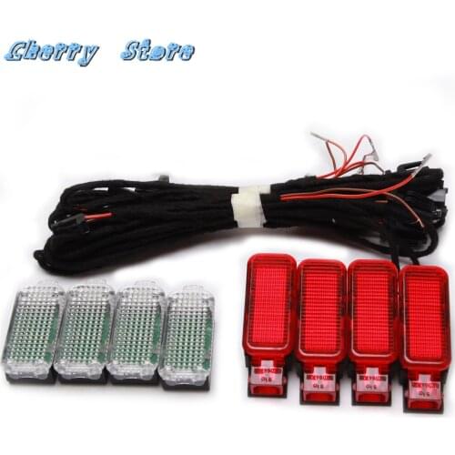 New 3AD 947 409 LED Interior Footwell Lamp Light & 8KD 947 411 Door Panel Warning Light & Door Lamp Harness For Audi A3 A4 A5 A6