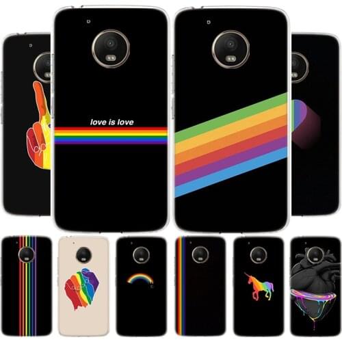 Rainbow Pride art Phone Case For Motoralo Moto G8 G7 G6 G5 E6 E5 E4 S PLUS PLAY POWER OneMacro Cover Coque soft Silicone TPU