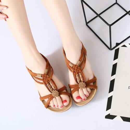Zapatos Summer Sandals Women 2021 Fashion Open Toe Shoes Casual String Bead Women Shoes Leisure Ladies Sandals Chaussure Femme