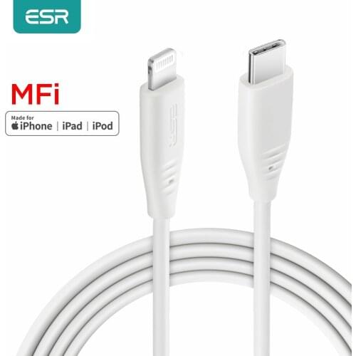 ESR MFi Certified Fast Charging Cable USB C to Lightning Type C PD Cable for iPhone 8/8P/XR/XS Max/XS/X/iPad Pro Type C cable