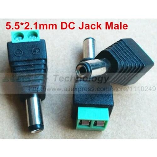 2.1x5.5mm DC Power Male Plug Jack Connector 10pcs/lot Socket Adapter free shipping