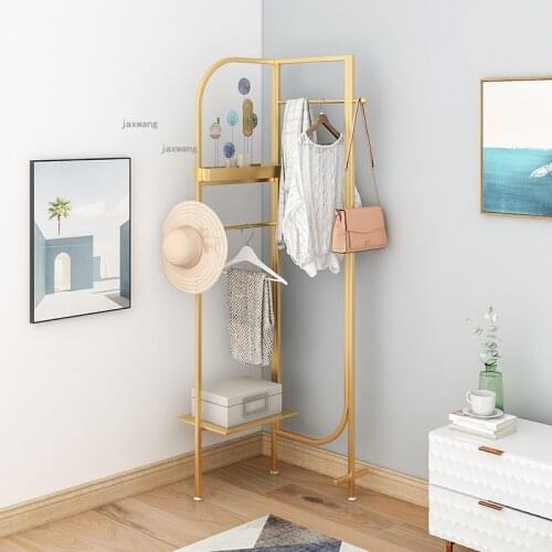 Nordic Living Room Hallway Floor Coat Rack Creative Bedroom Hotel Corner Storage Shelf Simple Modern Cloakroom Pub Clothes Racks