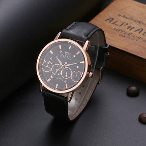 SOXY Men's Watch With Leather Strap