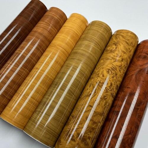 Car styling 50cm*10m Glossy PVC Wood Grain Car Wrap Film Decals Wood Grain Textured Auto Laptop Internal Decoration Sticker