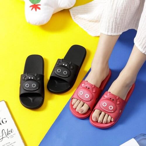 Slippers female summer home antiskid wear resistant bathroom home soft bottom lovers bathroom slippers male