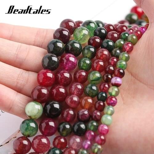 Tourmaline Agate Beads 6/8/10mm Natural Stone Beads Round Loose Beads For DIY Making Bracelet Necklace Jewelry Beadtales