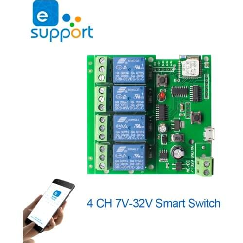 Ewelink Smart Home WIFI Switch Wireless Smart Garage Door Opener Remote Control Alexa Timer Phone app diy switch 7V -250V 1-4CH