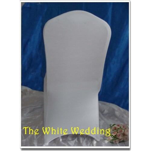 50 Premium Universal lycra White Chair Covers for Wedding use spandex/polyester chair cloth for chairs free shipping