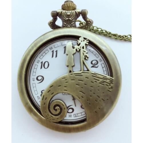 Vintage Bronze antiques Fashion quartz girl Hollow out hours pendant men and woman pocket watches gift