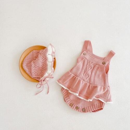 Knitted Baby Girls Clothes Newborn Overalls Winter Autumn Baby Girl Sweater Romper Infant Jumpsuit Romper Toddler Knitwear